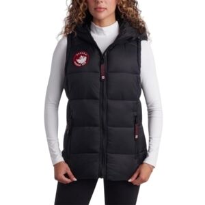 Canada Weathergear Women's Super Triple Goose Chevron Puffer Vest Black Size Med